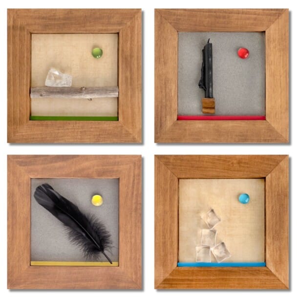 Four Elements - Earth Air Fire Water - Set of 4